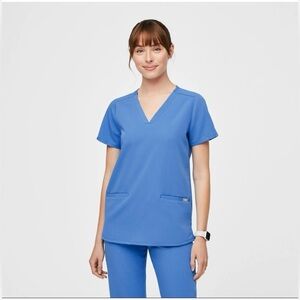 FIGS Capri Blue Casma-Three Pocket Scrub Top Size XL PO1203
